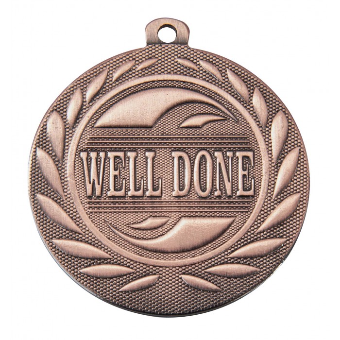 BRONZE WELL DONE 50MM MEDAL ***SPECIAL OFFER 50% OFF RIBBON PRICE***